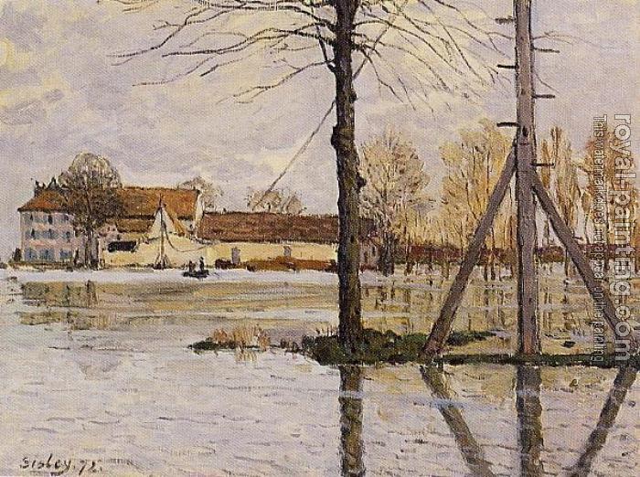 Alfred Sisley : Ferry to the Ile-de-la-Loge, Flood